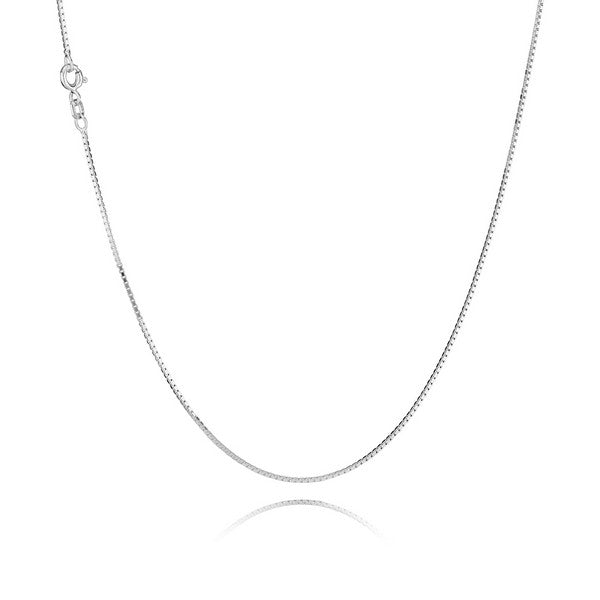 BNH Venezia halskæde i rhodineret sølv 1,0 mm 36–80 cm